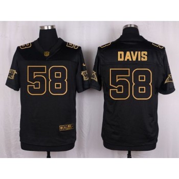 Panthers #58 Thomas Davis Sr Black Men's Stitched NFL Elite Pro Line Gold Collection Jersey