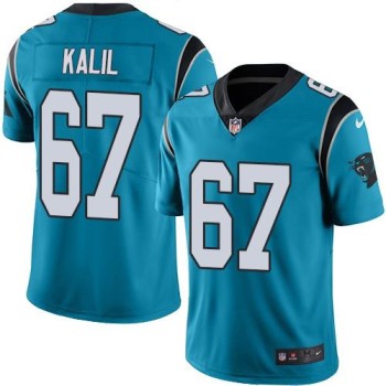 Panthers #67 Ryan Kalil Blue Men's Stitched NFL Limited Rush Jersey