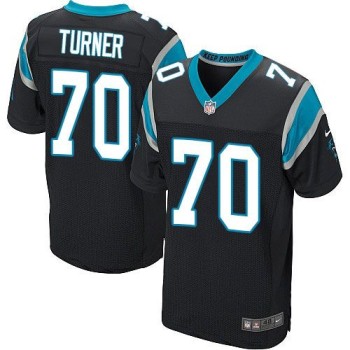 Panthers #70 Trai Turner Black Team Color Men's Stitched NFL Elite Jersey