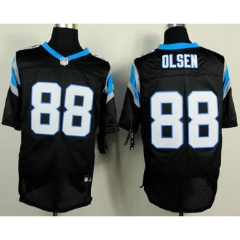 Panthers #88 Greg Olsen Black Team Color Men's Stitched NFL Elite Jersey