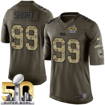 Panthers #99 Kawann Short Green Super Bowl 50 Youth Stitched NFL Limited Salute to Service Jersey
