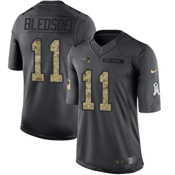 Patriots #11 Drew Bledsoe Black Men's Stitched NFL Limited 2016 Salute To Service Jersey Patriots #11 Drew Bledsoe Black Men's Stitched NFL Limited 2016 Salute To Service Jersey