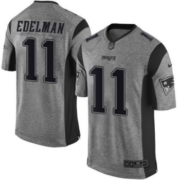 Patriots #11 Julian Edelman Gray Men's Stitched NFL Limited Gridiron Gray Jersey Patriots #11 Julian Edelman Gray Men's Stitched NFL Limited Gridiron Gray Jersey