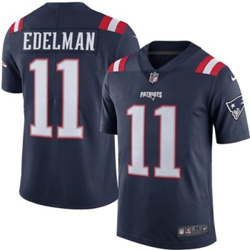 Patriots #11 Julian Edelman Navy Blue Men's Stitched NFL Limited Rush Jersey