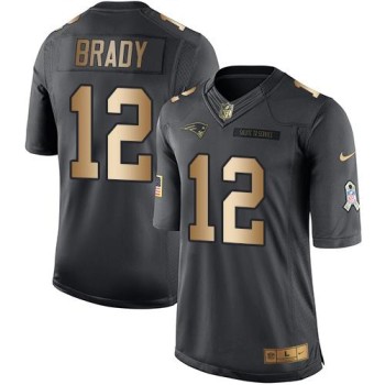 Patriots #12 Tom Brady Black Men's Stitched NFL Limited Gold Salute To Service Jersey Patriots #12 Tom Brady Black Men's Stitched NFL Limited Gold Salute To Service Jersey