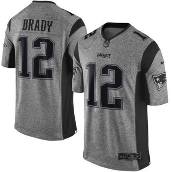 Patriots #12 Tom Brady Gray Men's Stitched NFL Limited Gridiron Gray Jersey Patriots #12 Tom Brady Gray Men's Stitched NFL Limited Gridiron Gray Jersey