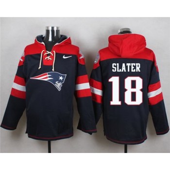 Patriots #18 Matt Slater Navy Blue Player Pullover NFL Hoodie Patriots #18 Matt Slater Navy Blue Player Pullover NFL Hoodie
