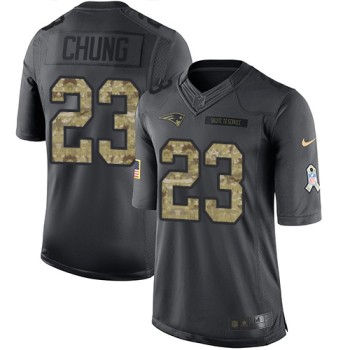 Patriots #23 Patrick Chung Black Men's Stitched NFL Limited 2016 Salute To Service Jersey Patriots #23 Patrick Chung Black Men's Stitched NFL Limited 2016 Salute To Service Jersey