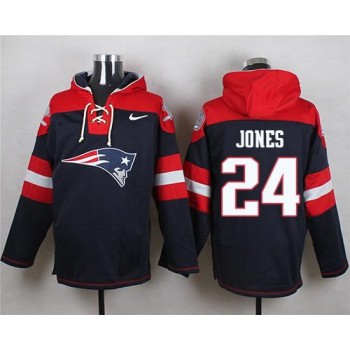 Patriots #24 Cyrus Jones Navy Blue Player Pullover NFL Hoodie Patriots #24 Cyrus Jones Navy Blue Player Pullover NFL Hoodie