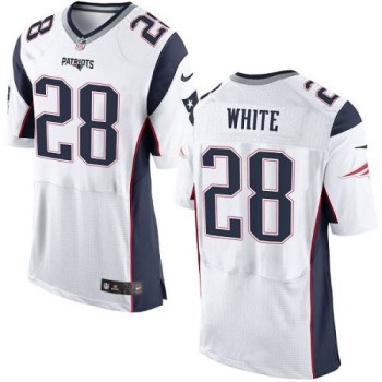 Patriots #28 James White White Men's Stitched NFL New Elite Jersey