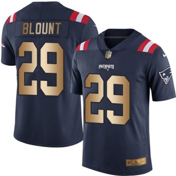 Patriots #29 LeGarrette Blount Navy Blue Men's Stitched NFL Limited Gold Rush Jersey