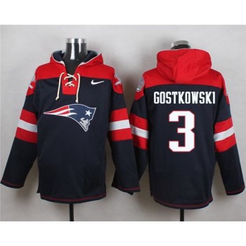Patriots #3 Stephen Gostkowski Navy Blue Player Pullover NFL Hoodie Patriots #3 Stephen Gostkowski Navy Blue Player Pullover NFL Hoodie