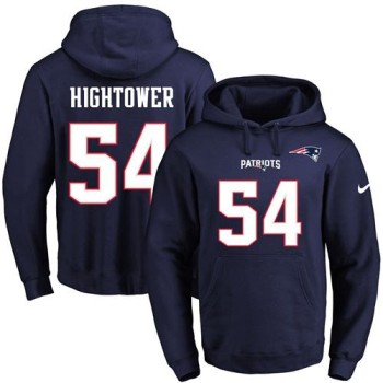 Patriots #54 Dont'a Hightower Navy Blue Name & Number Pullover NFL Hoodie