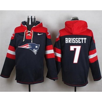 Patriots #7 Jacoby Brissett Navy Blue Player Pullover NFL Hoodie Patriots #7 Jacoby Brissett Navy Blue Player Pullover NFL Hoodie