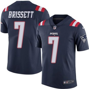 Patriots #7 Jacoby Brissett Navy Blue Youth Stitched NFL Limited Rush Jersey