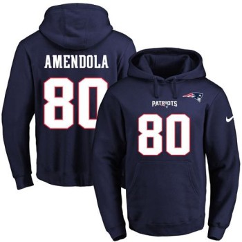Patriots #80 Danny Amendola Navy Blue Name & Number Pullover NFL Hoodie