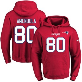 Patriots #80 Danny Amendola Red Name & Number Pullover NFL Hoodie Patriots #80 Danny Amendola Red Name & Number Pullover NFL Hoodie