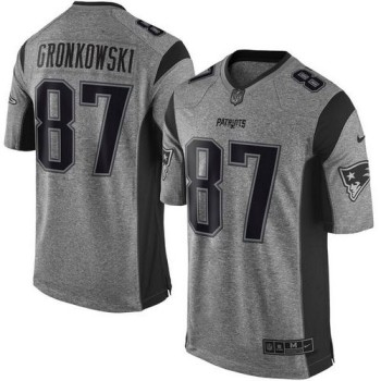 Patriots #87 Rob Gronkowski Gray Men's Stitched NFL Limited Gridiron Gray Jersey Patriots #87 Rob Gronkowski Gray Men's Stitched NFL Limited Gridiron Gray Jersey