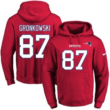 Patriots #87 Rob Gronkowski Red Name & Number Pullover NFL Hoodie Patriots #87 Rob Gronkowski Red Name & Number Pullover NFL Hoodie