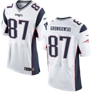 Patriots #87 Rob Gronkowski White Men's Stitched NFL New Elite Jersey