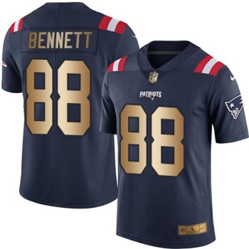 Patriots #88 Martellus Bennett Navy Blue Men's Stitched NFL Limited Gold Rush Jersey
