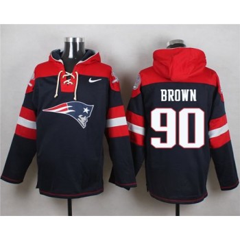 Patriots #90 Malcom Brown Navy Blue Player Pullover NFL Hoodie Patriots #90 Malcom Brown Navy Blue Player Pullover NFL Hoodie