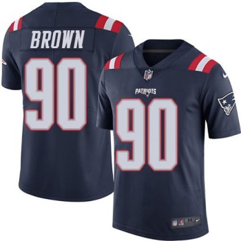 Patriots #90 Malcom Brown Navy Blue Youth Stitched NFL Limited Rush Jersey