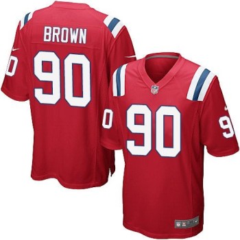 Patriots #90 Malcom Brown Red Alternate Youth Stitched NFL Elite Jersey