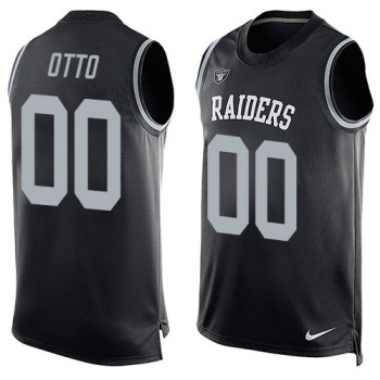 Raiders #00 Jim Otto Black Team Color Men's Stitched NFL Limited Tank Top Jersey