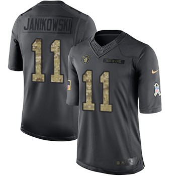 Raiders #11 Sebastian Janikowski Black Men's Stitched NFL Limited 2016 Salute To Service Jersey Raiders #11 Sebastian Janikowski Black Men's Stitched NFL Limited 2016 Salute To Service Jersey