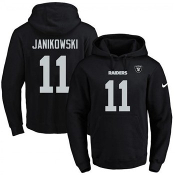 Raiders #11 Sebastian Janikowski Black Name & Number Pullover NFL Hoodie Raiders #11 Sebastian Janikowski Black Name & Number Pullover NFL Hoodie