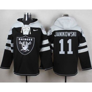 Raiders #11 Sebastian Janikowski Black Player Pullover NFL Hoodie Raiders #11 Sebastian Janikowski Black Player Pullover NFL Hoodie