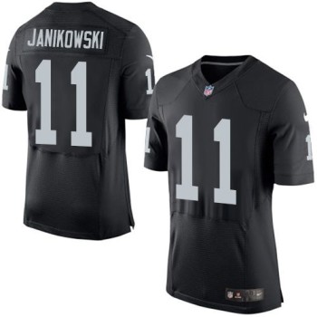Raiders #11 Sebastian Janikowski Black Team Color Men's Stitched NFL New Elite Jersey Raiders #11 Sebastian Janikowski Black Team Color Men's Stitched NFL New Elite Jersey