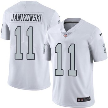 Raiders #11 Sebastian Janikowski White Men's Stitched NFL Limited Rush Jersey Raiders #11 Sebastian Janikowski White Men's Stitched NFL Limited Rush Jersey