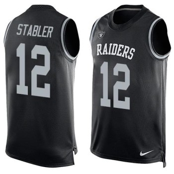 Raiders #12 Kenny Stabler Black Team Color Men's Stitched NFL Limited Tank Top Jersey Raiders #12 Kenny Stabler Black Team Color Men's Stitched NFL Limited Tank Top Jersey