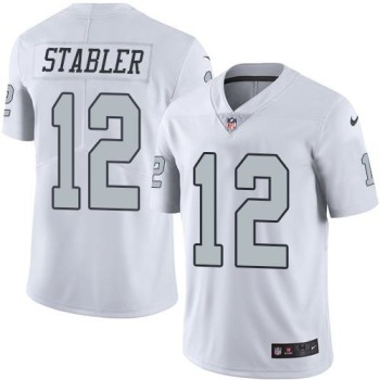 Raiders #12 Kenny Stabler White Men's Stitched NFL Limited Rush Jersey Raiders #12 Kenny Stabler White Men's Stitched NFL Limited Rush Jersey
