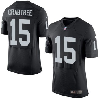 Raiders #15 Michael Crabtree Black Team Color Men's Stitched NFL New Elite Jersey Raiders #15 Michael Crabtree Black Team Color Men's Stitched NFL New Elite Jersey
