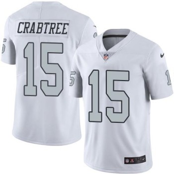 Raiders #15 Michael Crabtree White Men's Stitched NFL Limited Rush Jersey Raiders #15 Michael Crabtree White Men's Stitched NFL Limited Rush Jersey