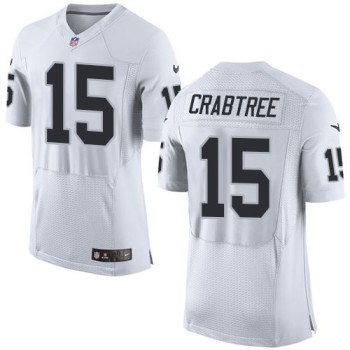 Raiders #15 Michael Crabtree White Men's Stitched NFL New Elite Jersey Raiders #15 Michael Crabtree White Men's Stitched NFL New Elite Jersey