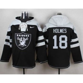 Raiders #18 Andre Holmes Black Player Pullover NFL Hoodie Raiders #18 Andre Holmes Black Player Pullover NFL Hoodie