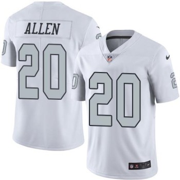 Raiders #20 Nate Allen White Men's Stitched NFL Limited Rush Jersey Raiders #20 Nate Allen White Men's Stitched NFL Limited Rush Jersey