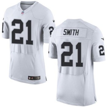 Raiders #21 Sean Smith White Men's Stitched NFL New Elite Jersey Raiders #21 Sean Smith White Men's Stitched NFL New Elite Jersey