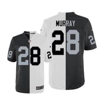 Raiders #28 Latavius Murray White/Black Men's Stitched NFL Elite Split Jersey Raiders #28 Latavius Murray White/Black Men's Stitched NFL Elite Split Jersey