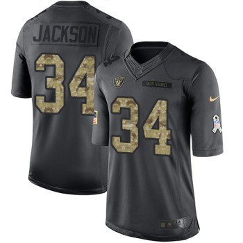 Raiders #34 Bo Jackson Black Youth Stitched NFL Limited 2016 Salute to Service Jersey Raiders #34 Bo Jackson Black Youth Stitched NFL Limited 2016 Salute to Service Jersey