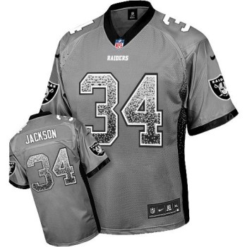 Raiders #34 Bo Jackson Grey Youth Stitched NFL Elite Drift Fashion Jersey Raiders #34 Bo Jackson Grey Youth Stitched NFL Elite Drift Fashion Jersey