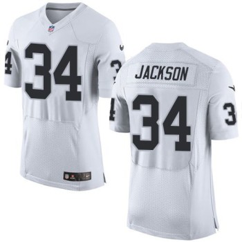 Raiders #34 Bo Jackson White Men's Stitched NFL New Elite Jersey Raiders #34 Bo Jackson White Men's Stitched NFL New Elite Jersey