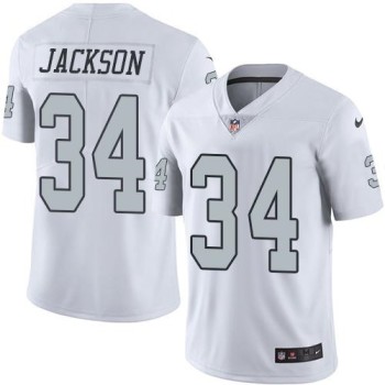 Raiders #34 Bo Jackson White Youth Stitched NFL Limited Rush Jersey Raiders #34 Bo Jackson White Youth Stitched NFL Limited Rush Jersey