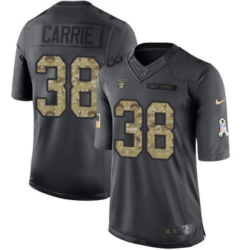 Raiders #38 T.J. Carrie Black Men's Stitched NFL Limited 2016 Salute To Service Jersey Raiders #38 T.J. Carrie Black Men's Stitched NFL Limited 2016 Salute To Service Jersey