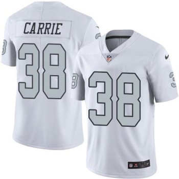 Raiders #38 T.J. Carrie White Men's Stitched NFL Limited Rush Jersey Raiders #38 T.J. Carrie White Men's Stitched NFL Limited Rush Jersey
