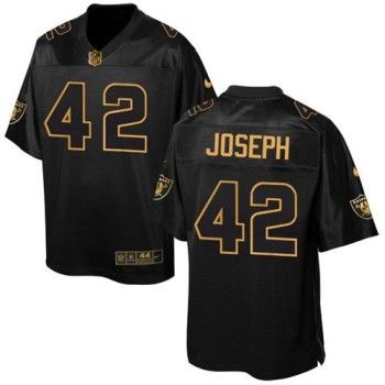 Raiders #42 Karl Joseph Black Men's Stitched NFL Elite Pro Line Gold Collection Jersey Raiders #42 Karl Joseph Black Men's Stitched NFL Elite Pro Line Gold Collection Jersey